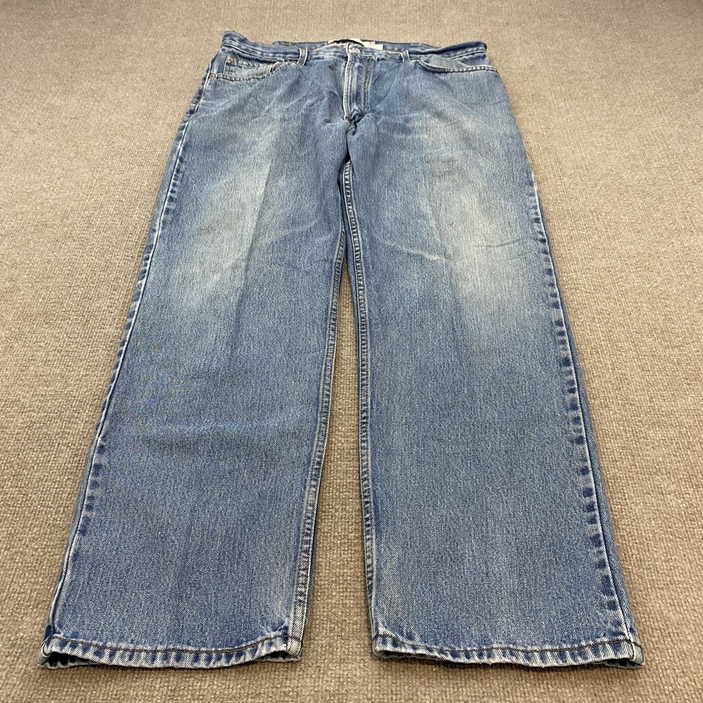 Vtg Levis Jeans Mens 40 Fits 39x32 Blue 505 Denim Y2K Distressed Straight 90s